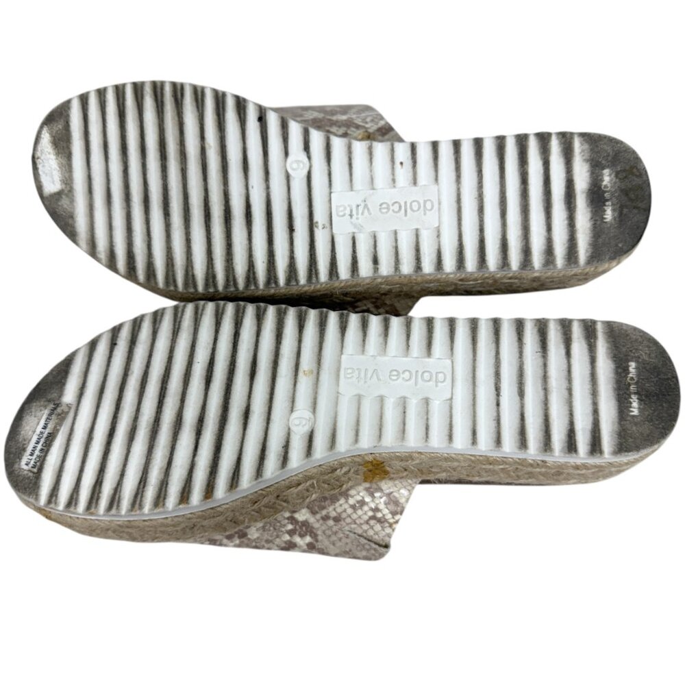 DV Dolce Vita Ismerelda Women's Slide Snake skin Print Sandals Beige Size 9 - Picture 6 of 7